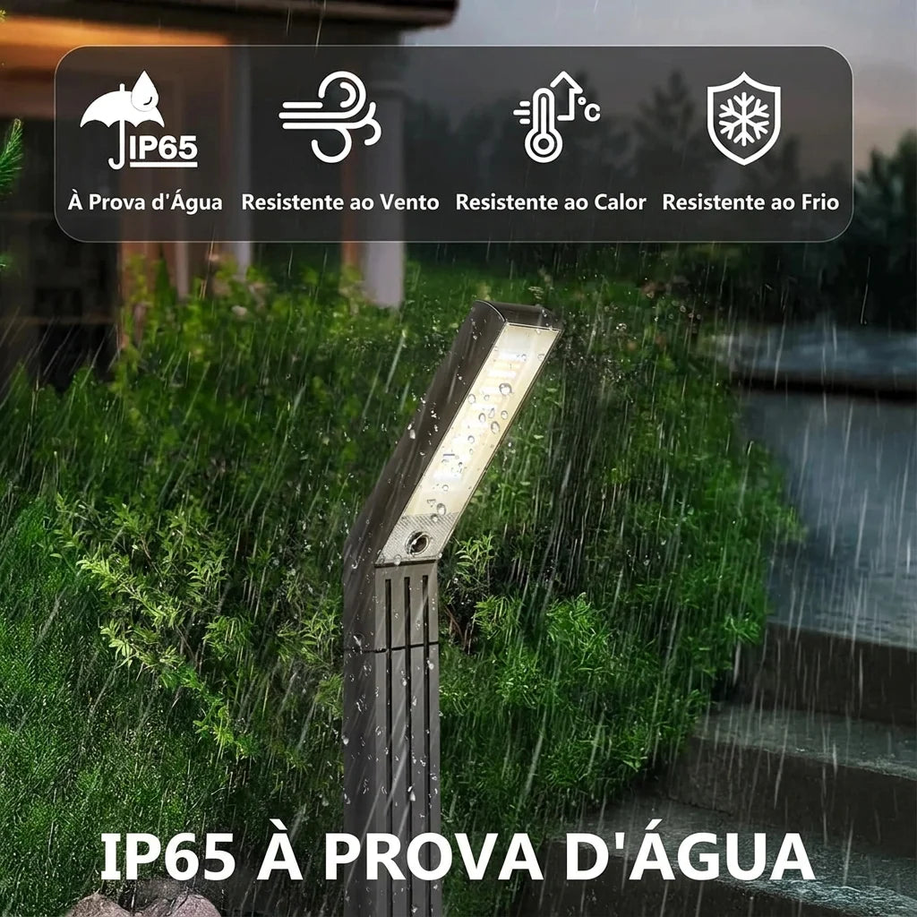 Luminária solar para parede ou solo com instalação sem fiação elétrica