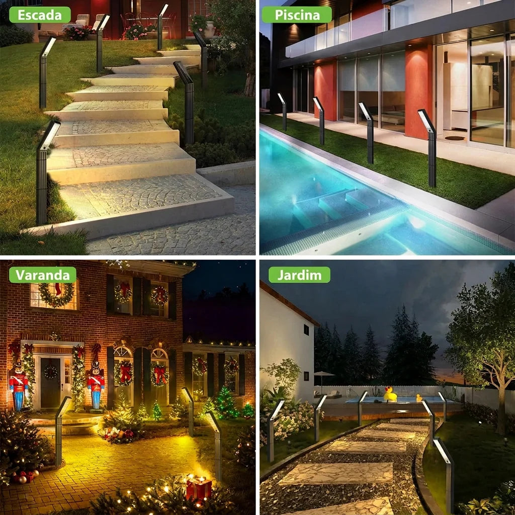 Luminária solar LED para jardim com proteção IP65 para uso externo