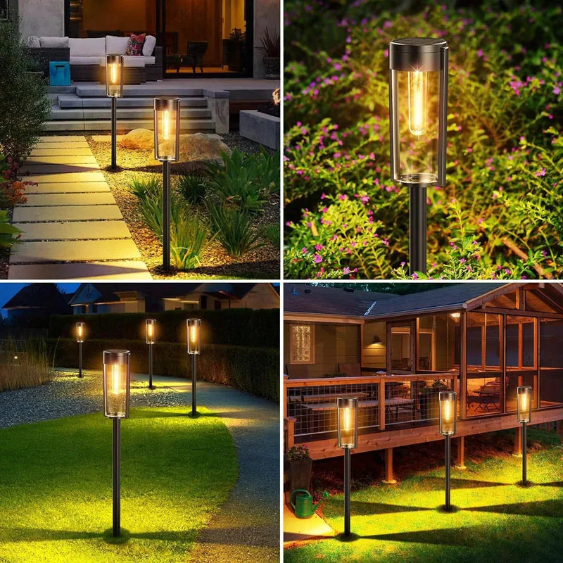 Kit de luminárias solares para decoração de jardim e gramado