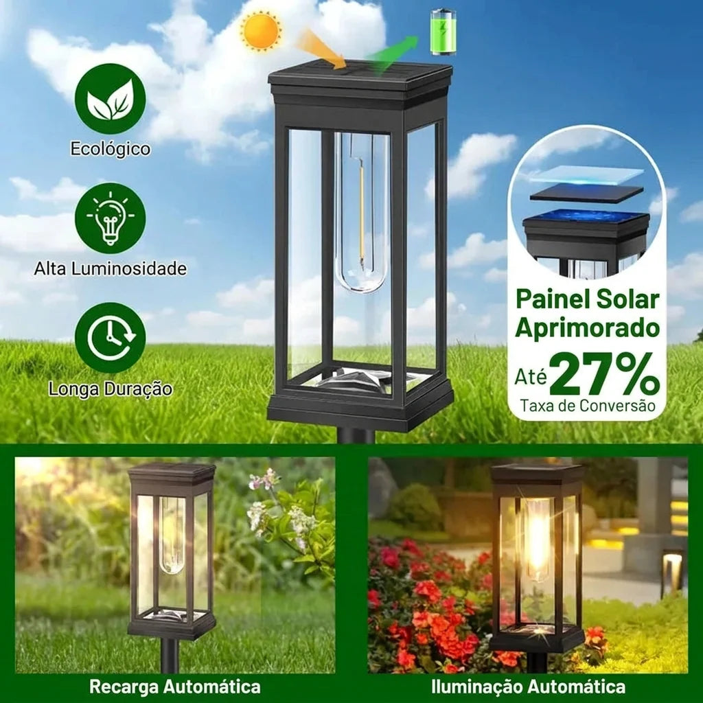 Opção de formato da luminária solar retrô para área externa