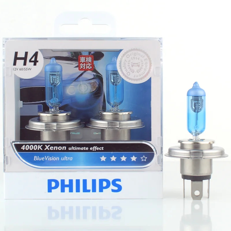 Philips H4 Diamond Vision 5000K Lâmpada Branca Carro Par