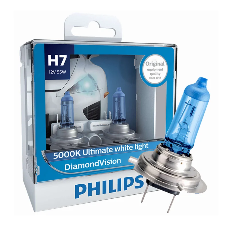 Philips Crystal Vision H7 4300K Lâmpada Halogênio Farol Carro