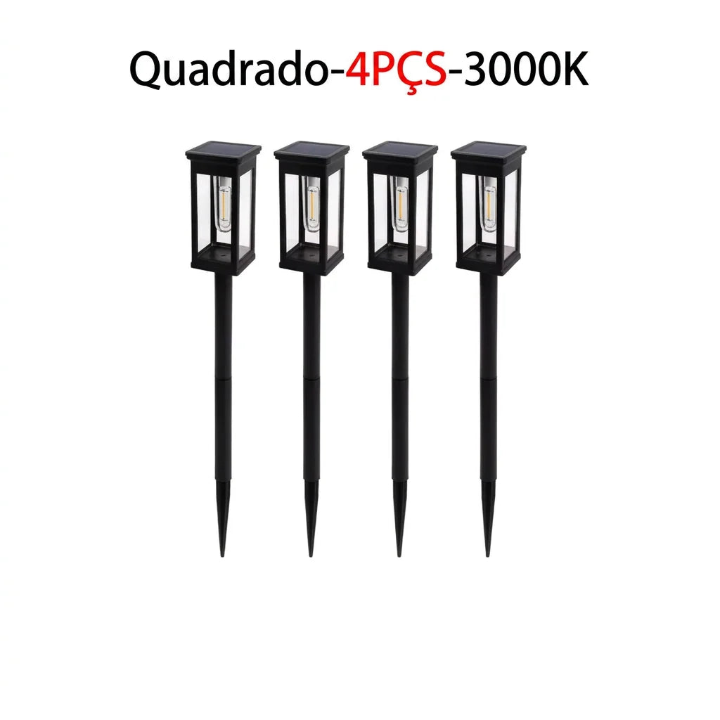 Luminária solar de espeto para caminhos, pátios e canteiros